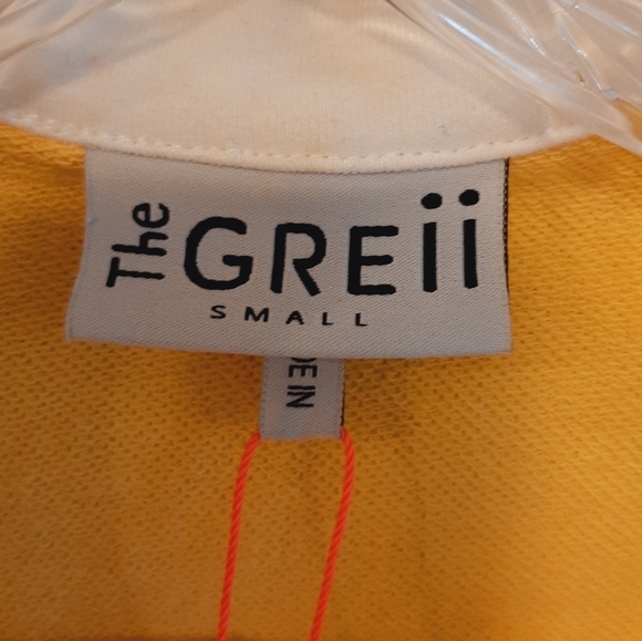 The Greii Shirt Womens Small White Yellow Tenniscore Preppy Sporty Retro Tee NEW - Picture 4 of 8